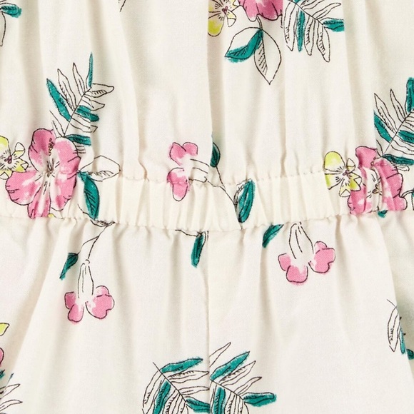 Carter’s Girls Floral White Pink Green One Piece Romper Size 8/8A Like new - Picture 5 of 6